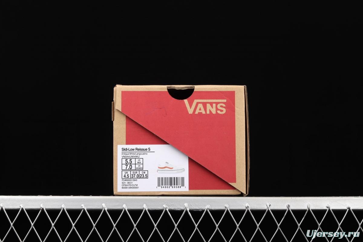 Vans Sk8-Low Reissue S classic rice white orange low-top casual canvas shoes VN0A4UWI4WU
