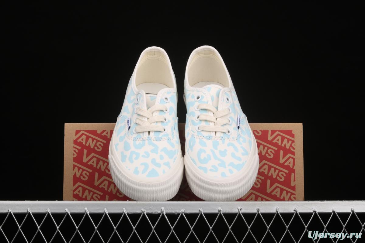 Vans Vault OG Authentic LX leopard print blue high-end regional vulcanized canvas low-top casual board shoes VN0A3CNB8PB