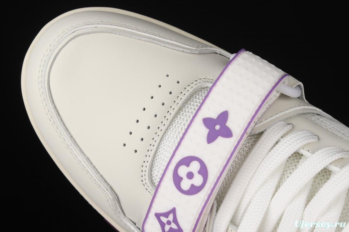 Authentic LV 2021ss early spring fashion catwalk sneakers 400N 51White Purple