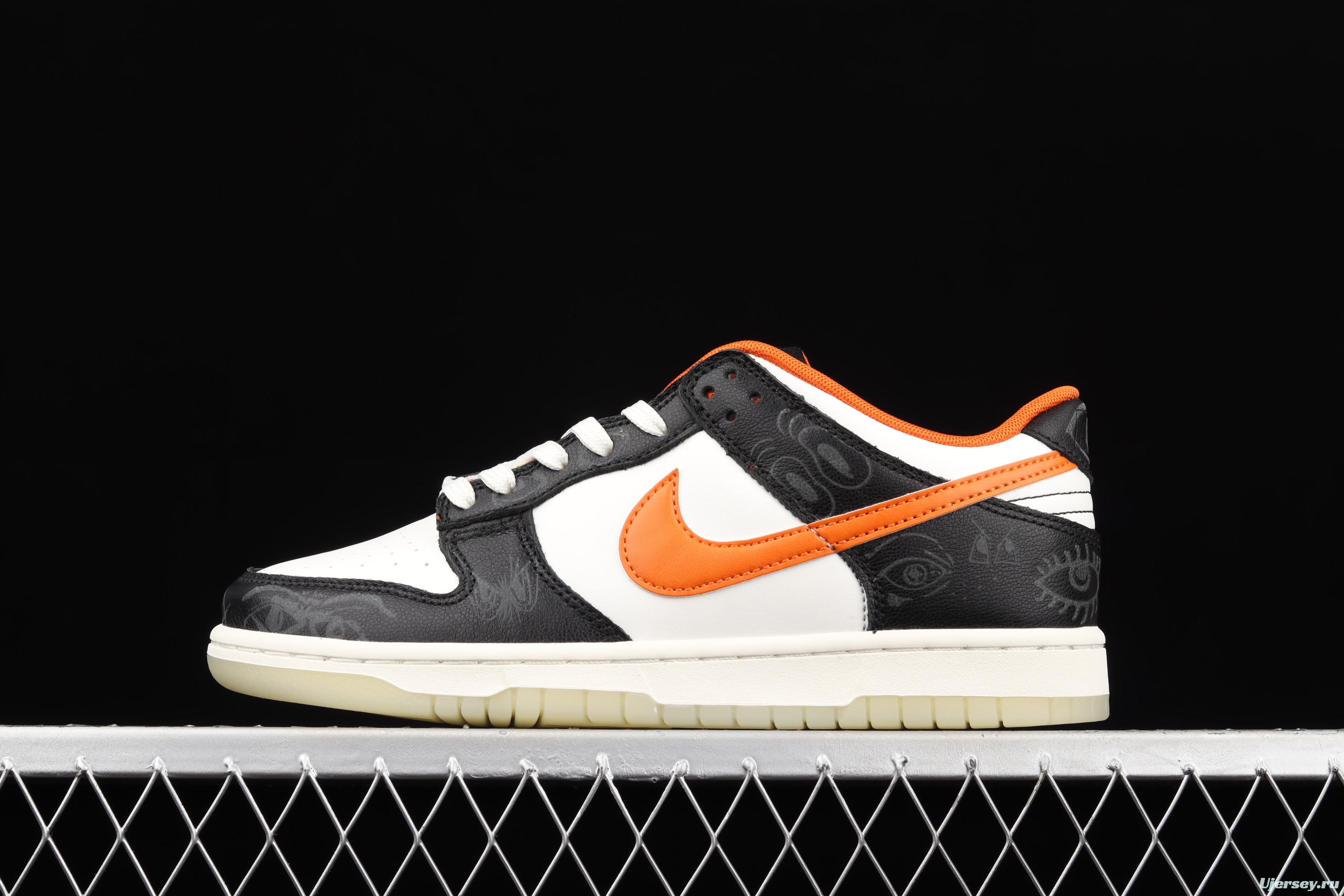 NIKE SB DUNK Low Halloween black, white and orange luminous Halloween SB rebound fashion casual board shoes DD3357-100