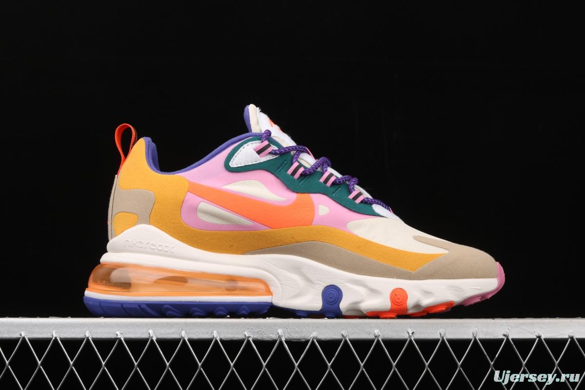 NIKE Air Max 270React new high-frequency mesh function half-palm air cushion running shoes CU3014-181,