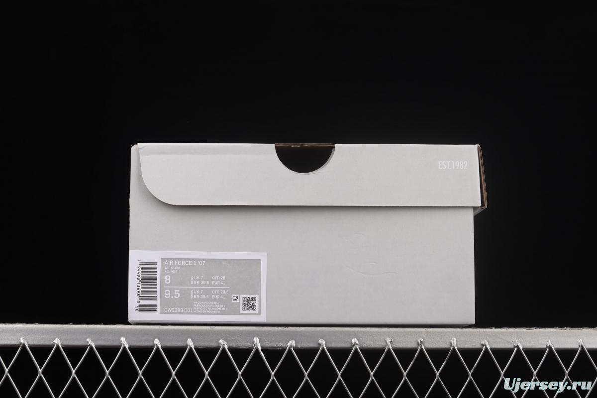 NIKE Air Force 1y07 Low Zhongbang all-black casual board shoes CW2289-001