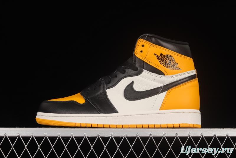 Air Jordan 1 Retro High OG Black and Yellow Toe 555088-711