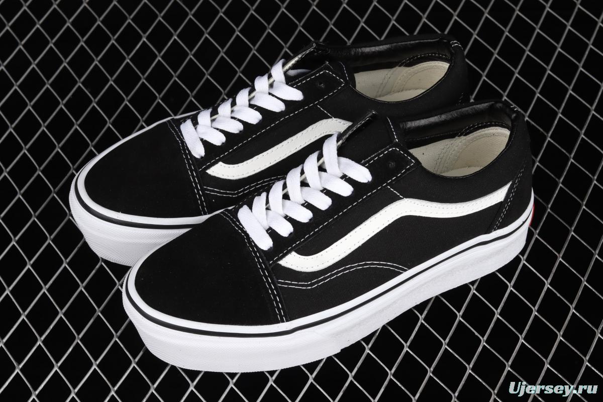Vans Old Skool Platform classic OS black and white thick-soled low-upper shoes VN0A3B3UY28