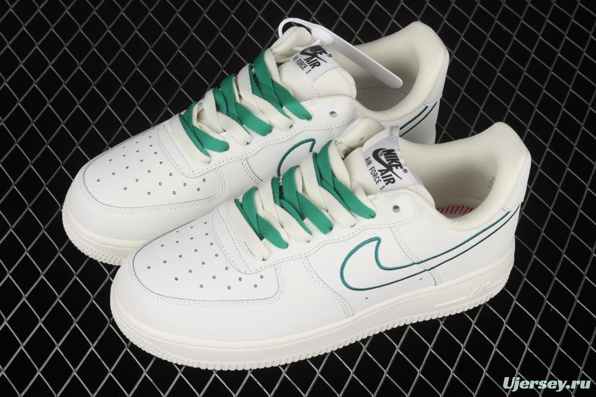 NIKE Air Force 1x07 Low Rice White Green Electric embroidery Hook low-top casual board shoes CL6326-128