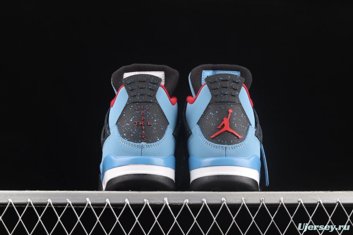 Travis Scott Cactus Jack x Air Jordan 4 Joe 4 AJ4 joint suede blue headcoat genuine standard 308497-406