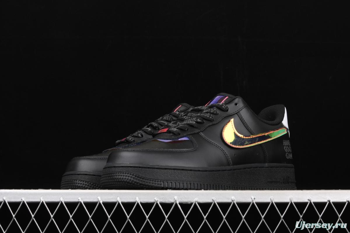 NIKE Air Force 11607 LV8 Good Game video game limits black dazzling laser Velcro low upper board shoes DC0710-101,