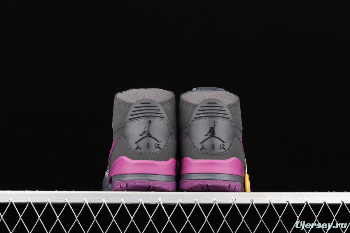 Jordan Legacy 312 black and purple color Velcro three-in-one board shoes AV3922-005