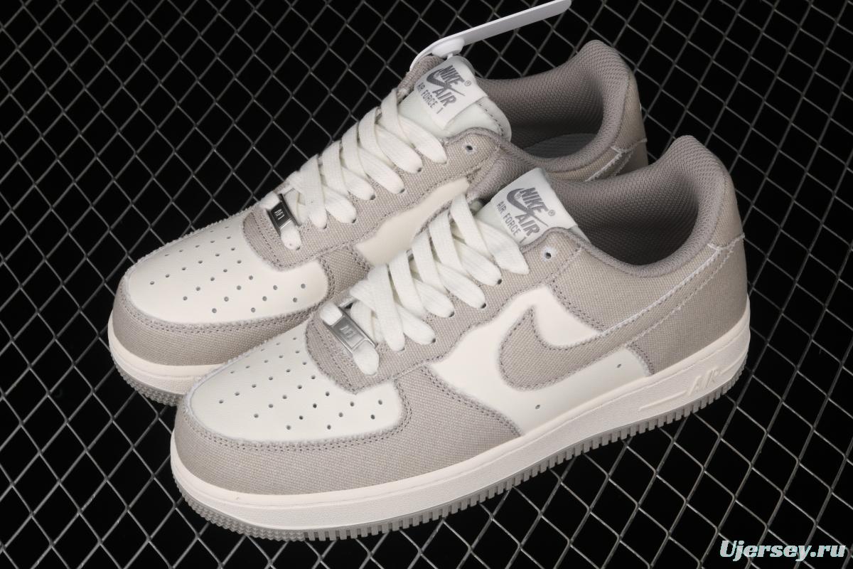 NIKE Air Force 1x07 sail leather spliced low-top casual board shoes BQ5806-228