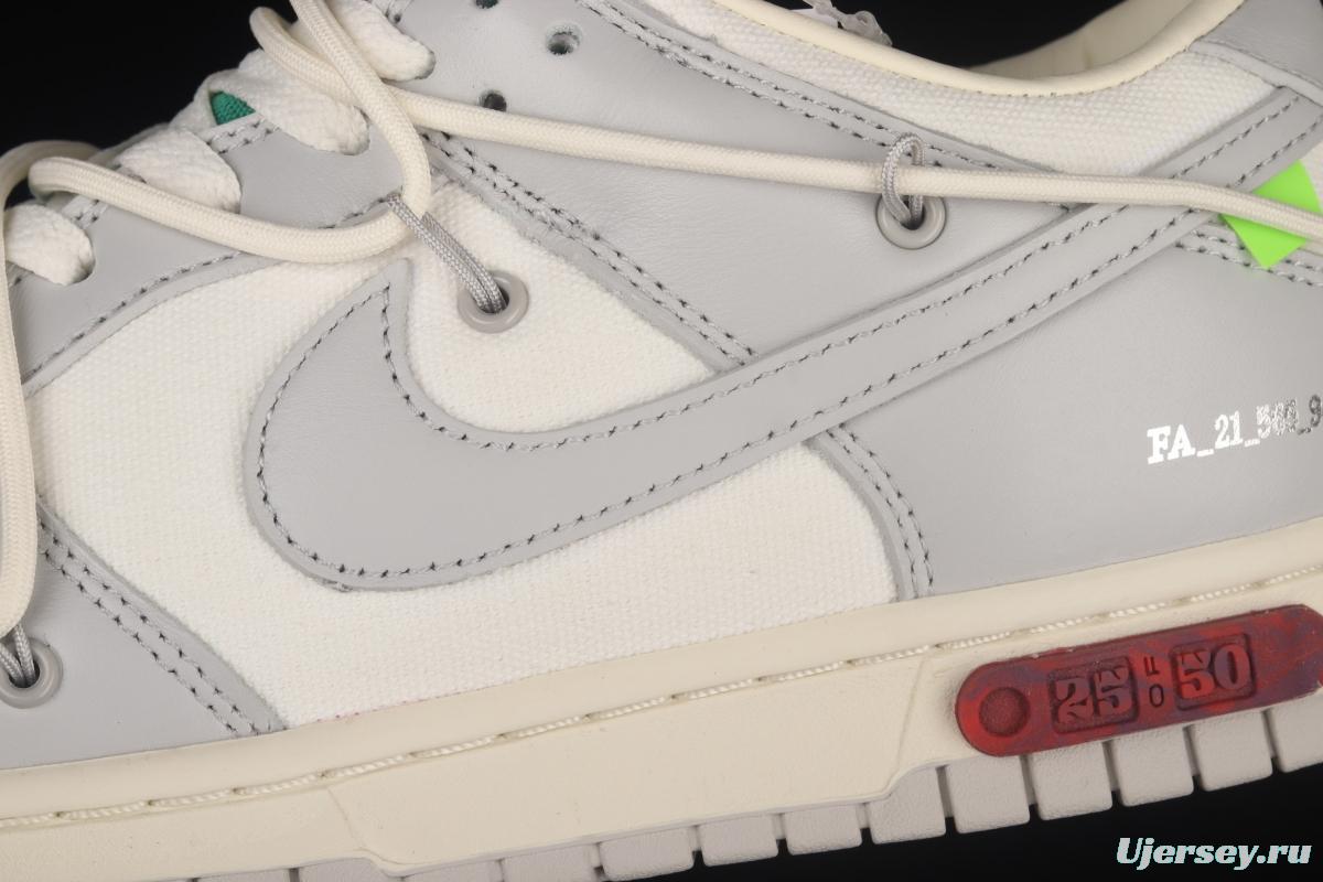 OFF-White x NIKE DUNK Low OW gray SB buckle rebound fashion casual board shoes DM1602-121