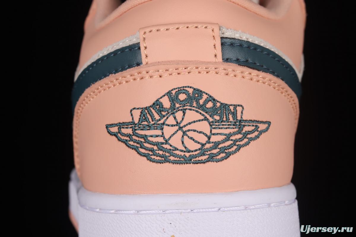 Air Jordan 1 Low pink green low top cultural board shoes DC0774-800