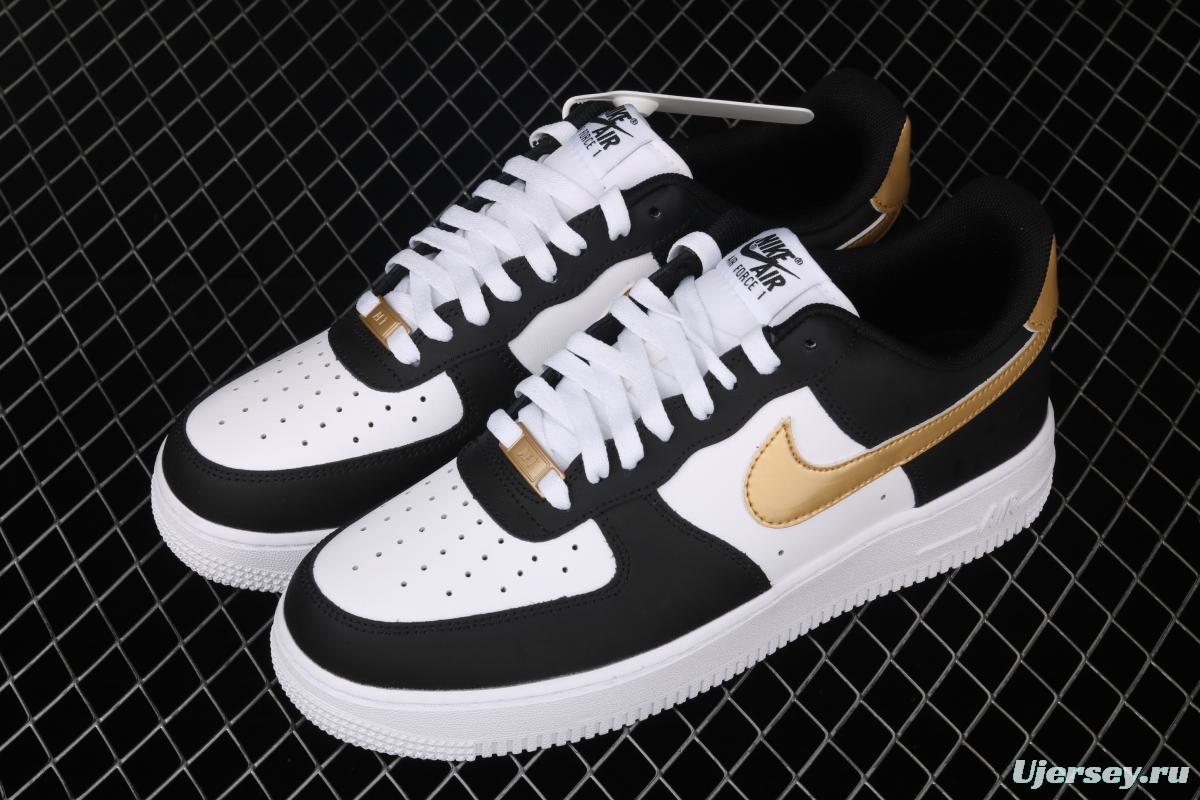 NIKE Air Force 1' 07 Lx black gold low upper shoes CZ9189-001