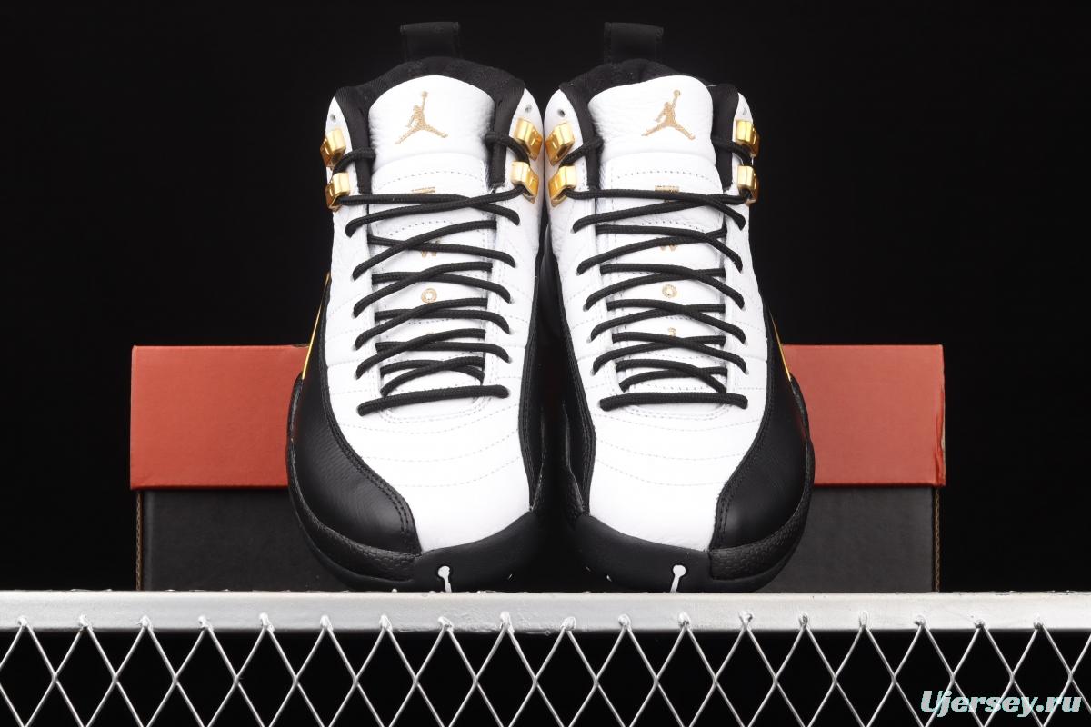 Air Jordan 12 Retro 2 2 black and white gold head genuine carbon basketball shoes CT8013-170