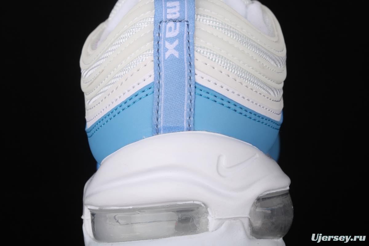 NIKE Air Max 97 Essential White Blue simple White Blue 3M reflective bullet Air cushion running shoes BV1982-101