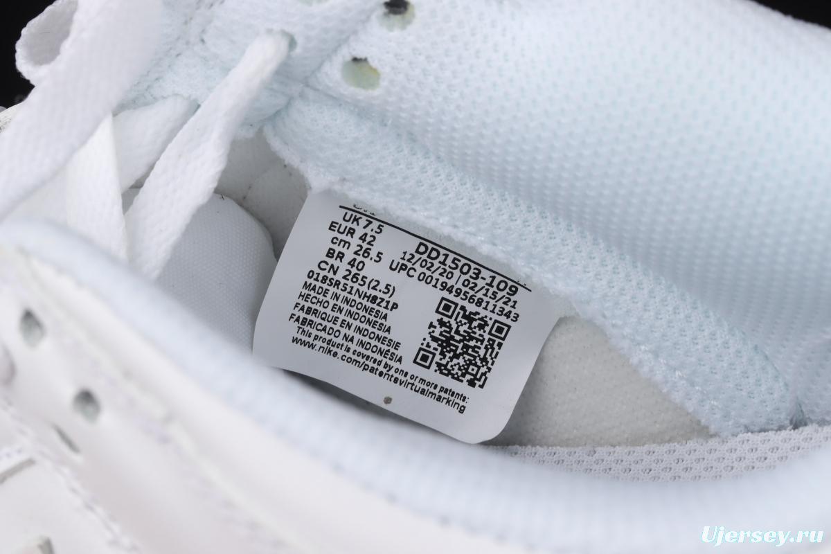 NIKE SB DUNK Low Prm pure white color SB buckle rebound fashion leisure board shoes DD1503-109