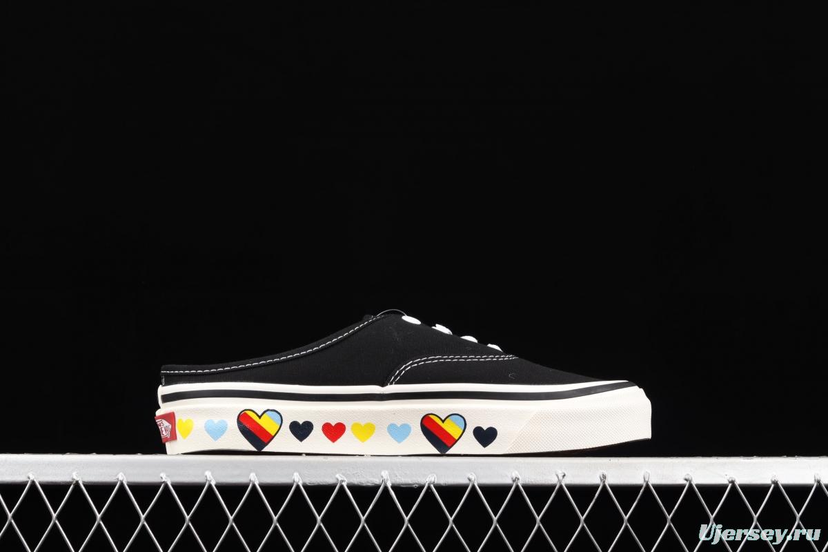 Vans Authentic Anaheim Valentine's Day Limited black and white love leisure half-drag VN0A54F7585