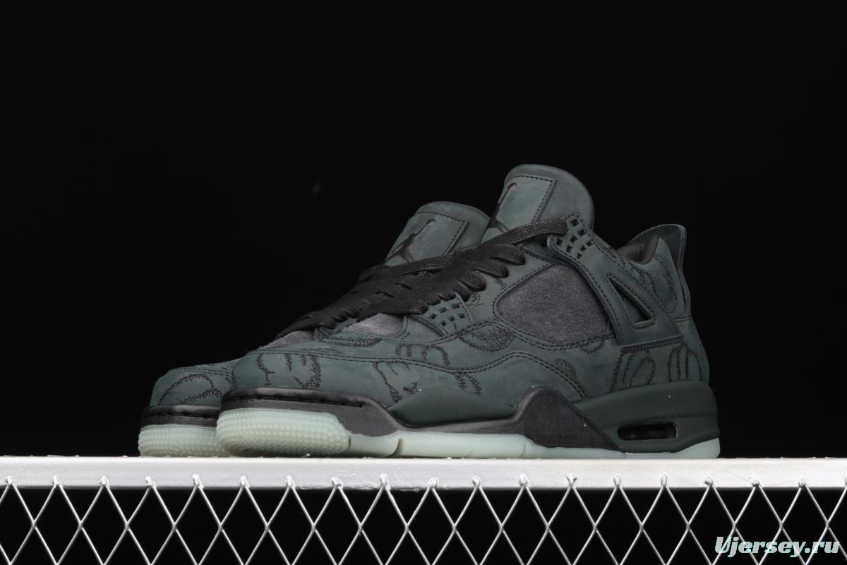 Kaws x Air Jordan 4 Black AJ4 black suede luminous limited edition 930155-001