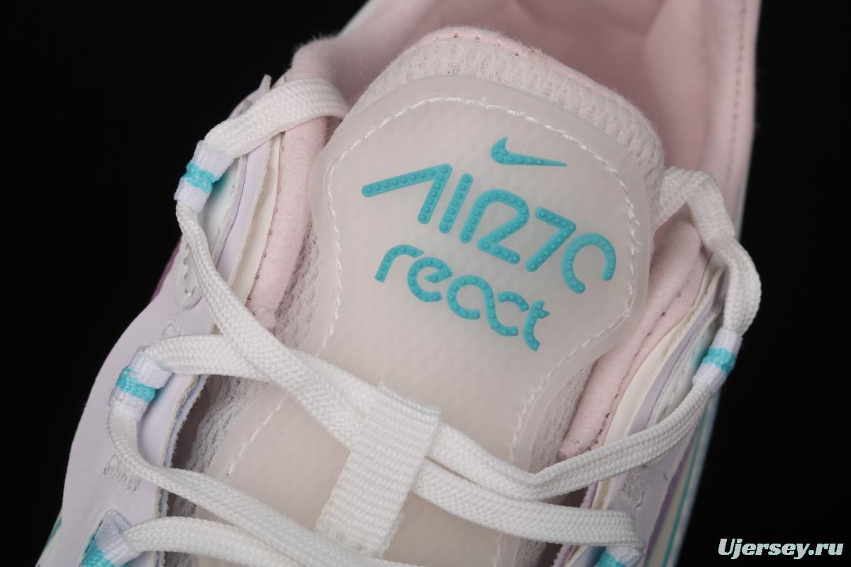 NIKE Air Max 270React new high-frequency mesh function half-palm air cushion cushioning running cloth shoes CK6929-100