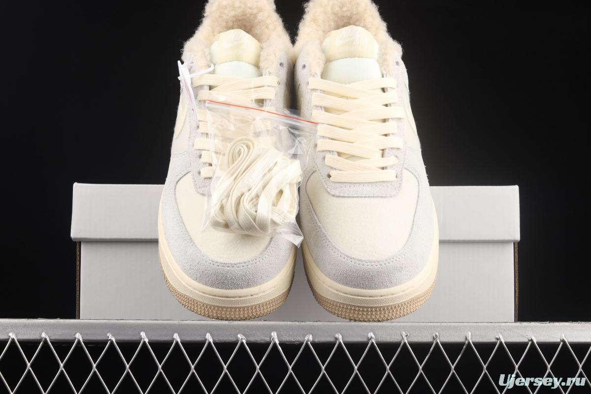 NIKE Air Force 1o07 Low Sherpa wool lined low-top casual board shoes DO7195-025