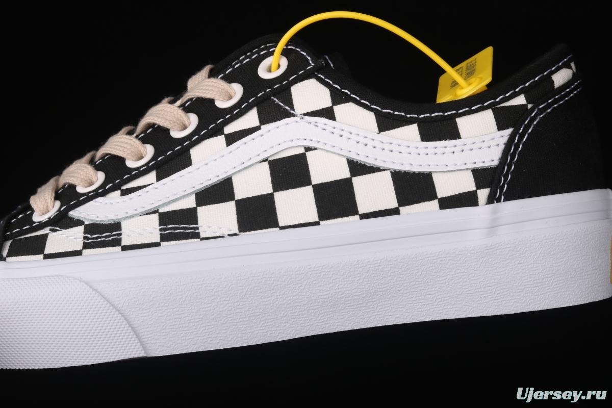 Vans Style 36 black and white checkerboard low upper board shoes sports shoes VN0A3MVL42E