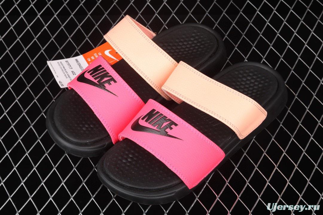 NIKE Benassi Swoosh # double belt ninja slipper series # authentic slippers life all kinds of summer beach slippers 819717-602