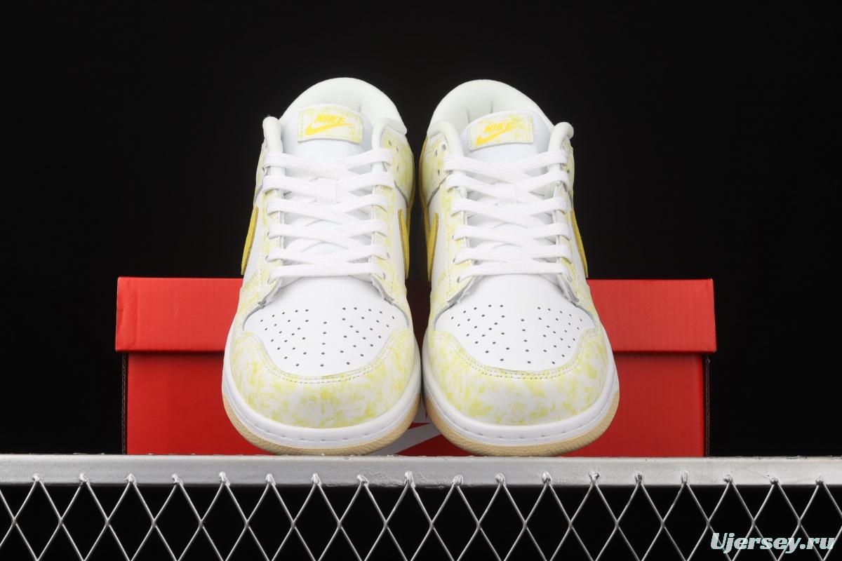 NIKE SB DUNK Low Prm yellow and white color SB buckle rebound fashion leisure board shoes DM9467-700