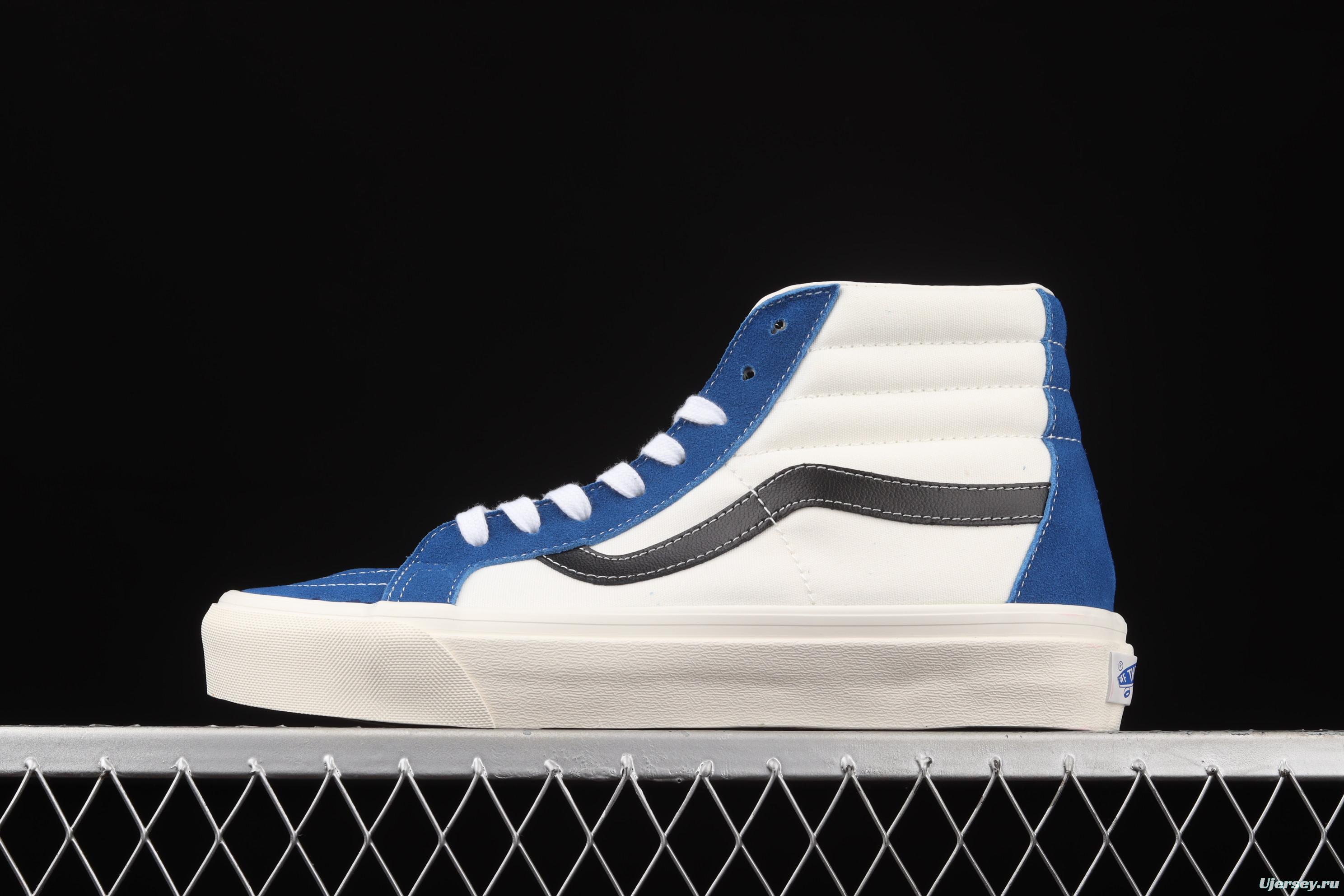 Vans Sk-Hi 38 DX blue-and-white high-top casual shoes VN0A4BVB21R