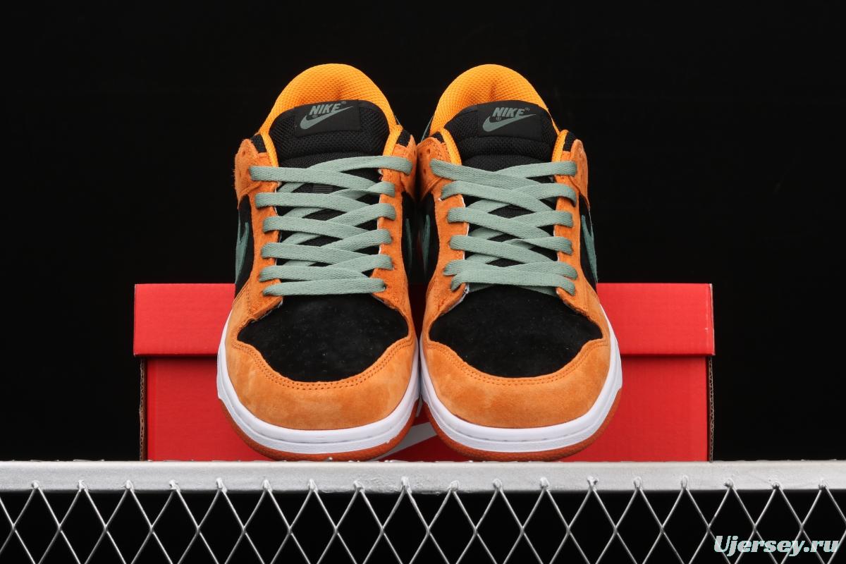 NIKE SB DUNK Low SP Ceramic dunk series carrot yellow and black low-side leisure sports skateboard shoes DA1469-001