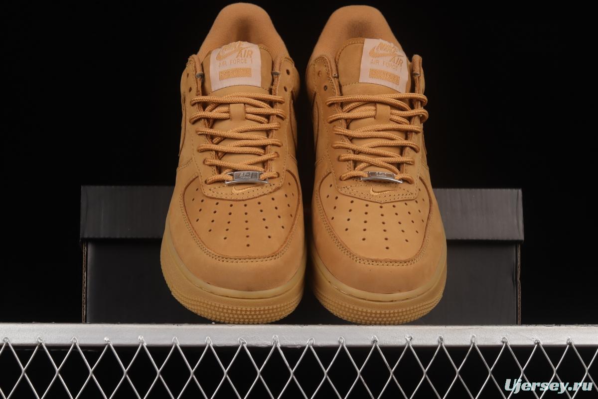 Supreme x NIKE Air Force 1 Low AF1 Collaboration Wheat Suede Low-Top Casual Sneakers DN1555-200