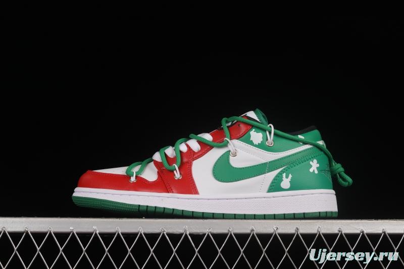 Air Jordan 1 Low Christmas Theme Custom Edition Sports Culture Basketball Shoes 553558-129