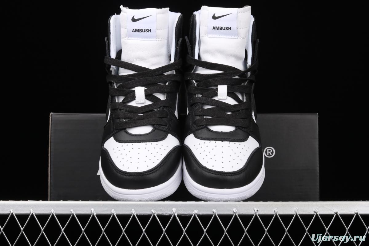 Ambush x NIKE DUNK High Black Wu Yifan Deng Ziqi same black and white high top casual board shoes CU7544-001