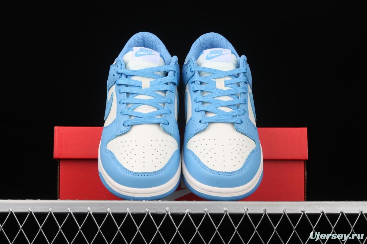 NIKE DUNK Low University Blue White Blue North Carolina White Blue Slam Dunk Series low side Leisure Sports Skateboard shoes DD1391-102