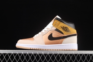 Air Jordan 1 Mid SE Particle Beige rock tea bronze Zhongbang basketball shoes DD2224-200