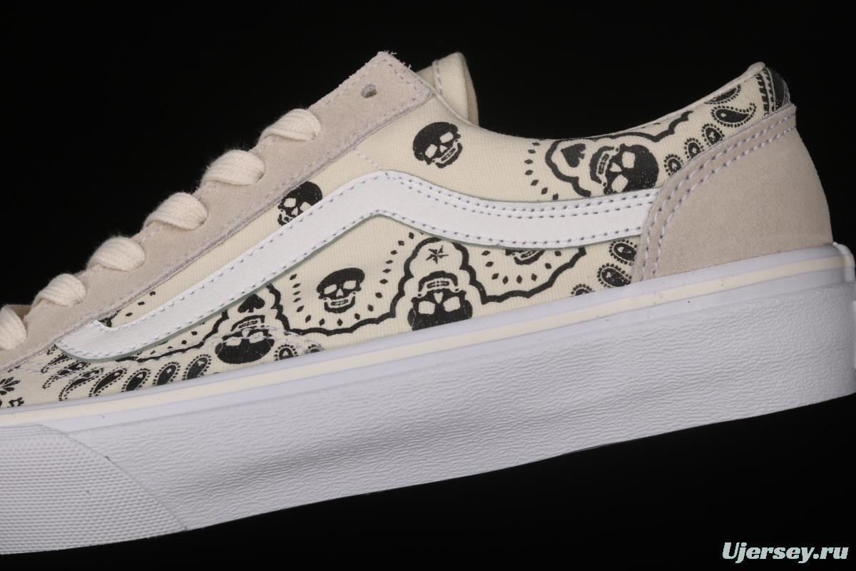 Vans Style 36 million skull print low side vulcanized canvas casual shoes VN0A4BVEN8K White Skeleton