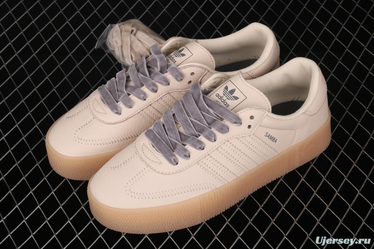 Adidas Sambarose W EF4970 clover retro khaki color head layer thick soles high board shoes