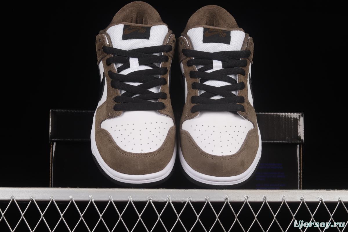 NIKE SB DUNK Low Pro Trail End Brown Furn Brown White Black Snake Print Dunk Series Low Top Casual Sports Skateboard Shoes 304292-102