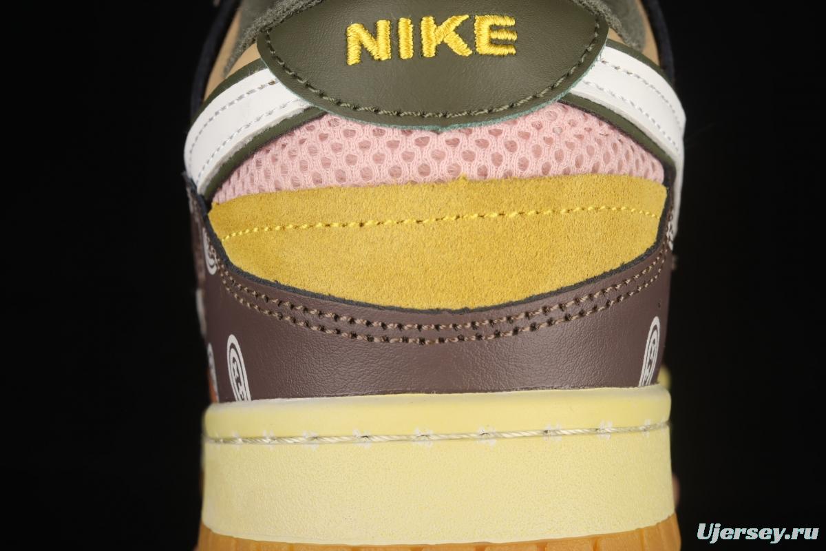 NIKE DUNK Svrap stitching and stitching low-top skateboard shoes green DB0500-200