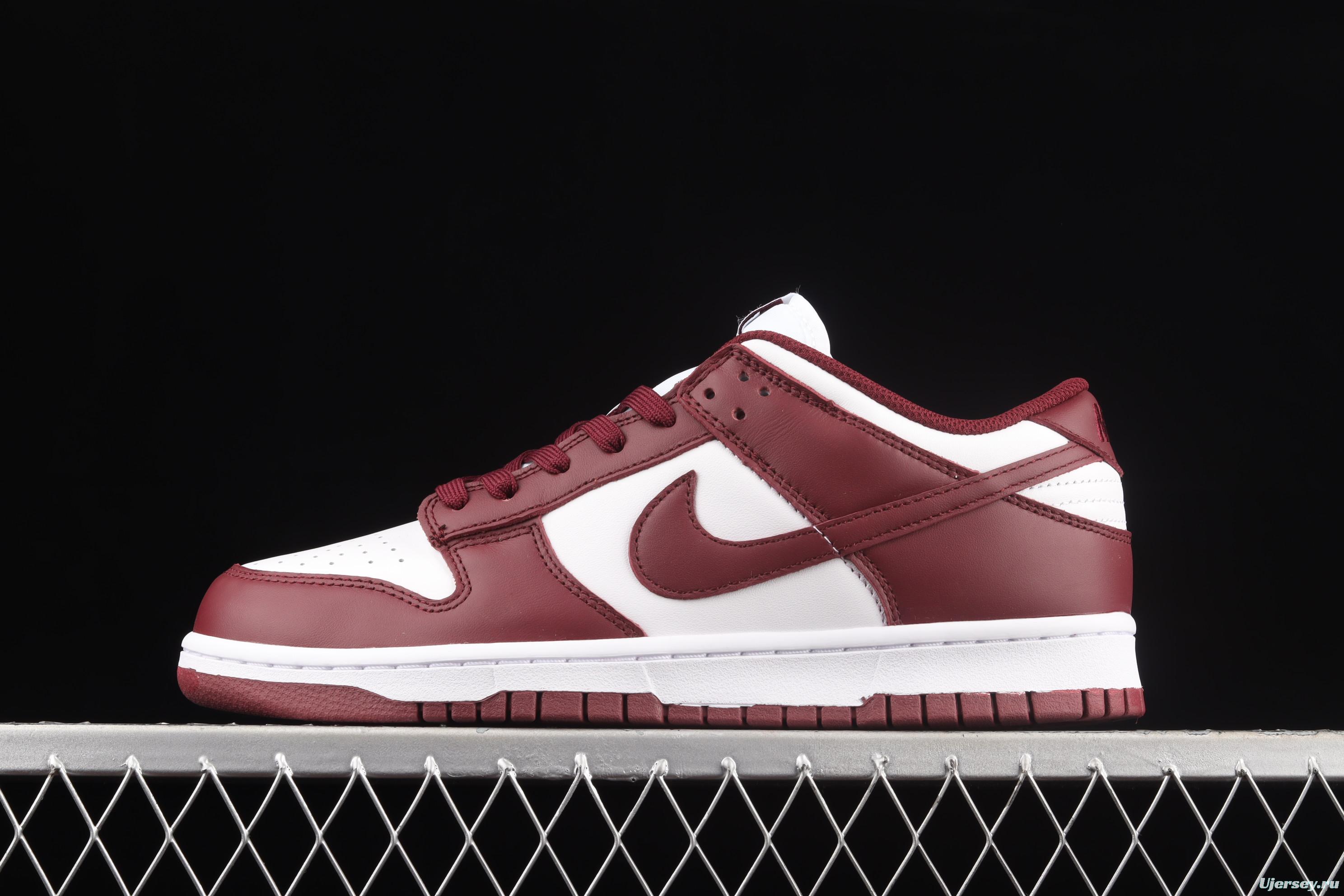 NIKE SB DUNK Low Prm wine red and white color SB buckle rebound fashion leisure board shoes DD1503-108