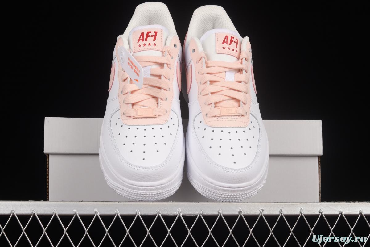 NIKE Air Force 1'07 Low White Pink Hook Low Casual Sneakers 315115-167