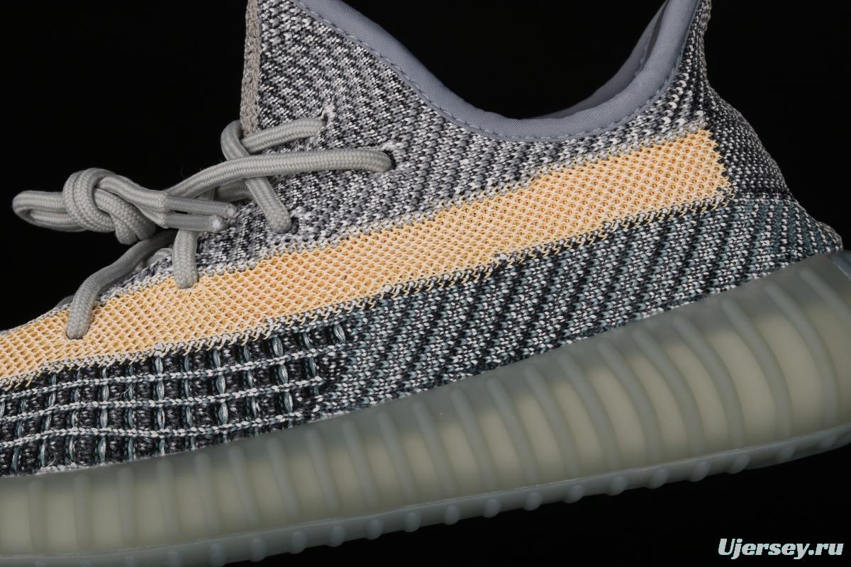 Adidas Yeezy 350 Boost V2 Ash Blue GY7657 Darth Coconut 350 second generation hollowed-out water wash tannin color BASF Boost original