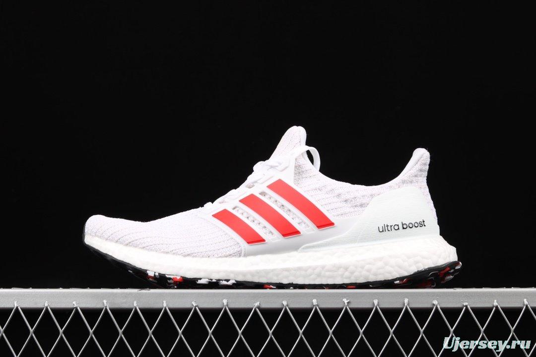 Adidas Ultra Boost 4.0DB3199 fourth generation knitted striped white and red UB