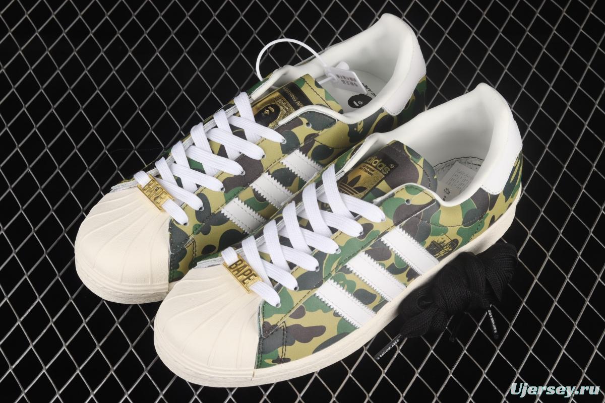 BAPE x Adidas Superstar 80s GZ8981 Darth ape-man co-named shell full head casual board shoes