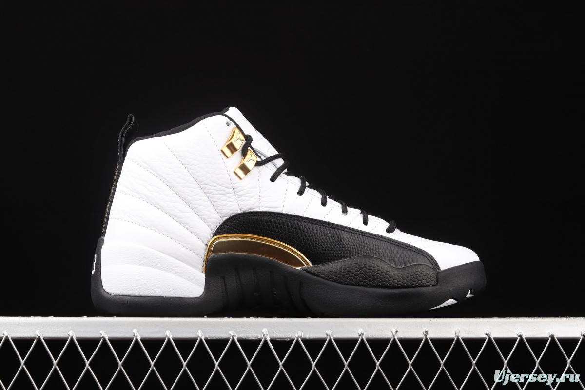 Air Jordan 12 Retro 2 2 black and white gold head genuine carbon basketball shoes CT8013-170