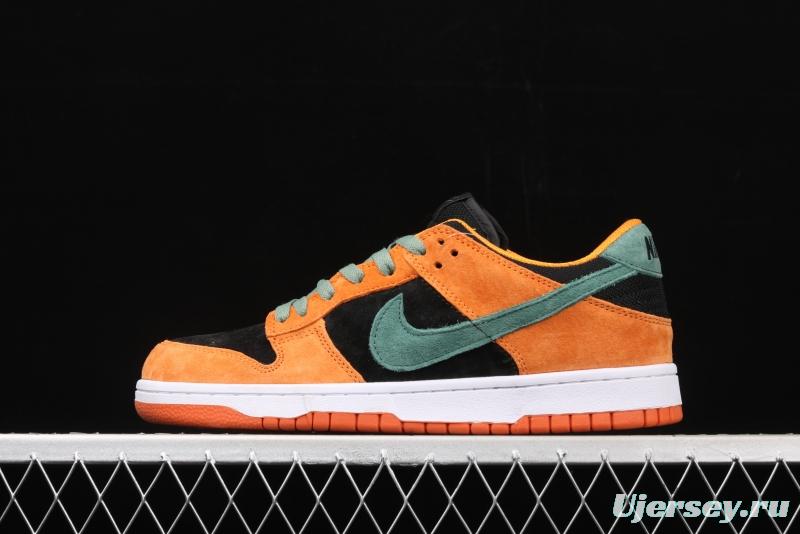 NIKE SB DUNK Low SP Ceramic dunk series carrot yellow and black low-side leisure sports skateboard shoes DA1469-001