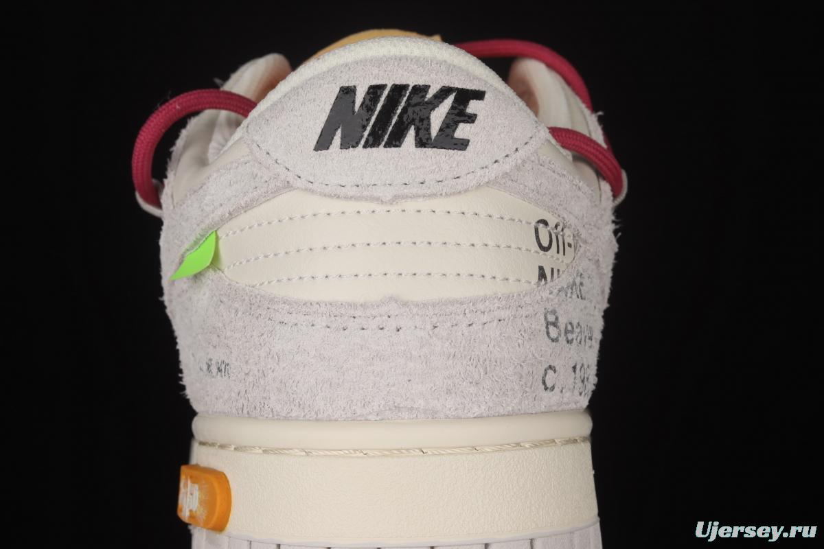 OFF-White x NIKE DUNK Low 12 of 50 OW suede SB buckle rebound fashion casual board shoes DJ0950-114