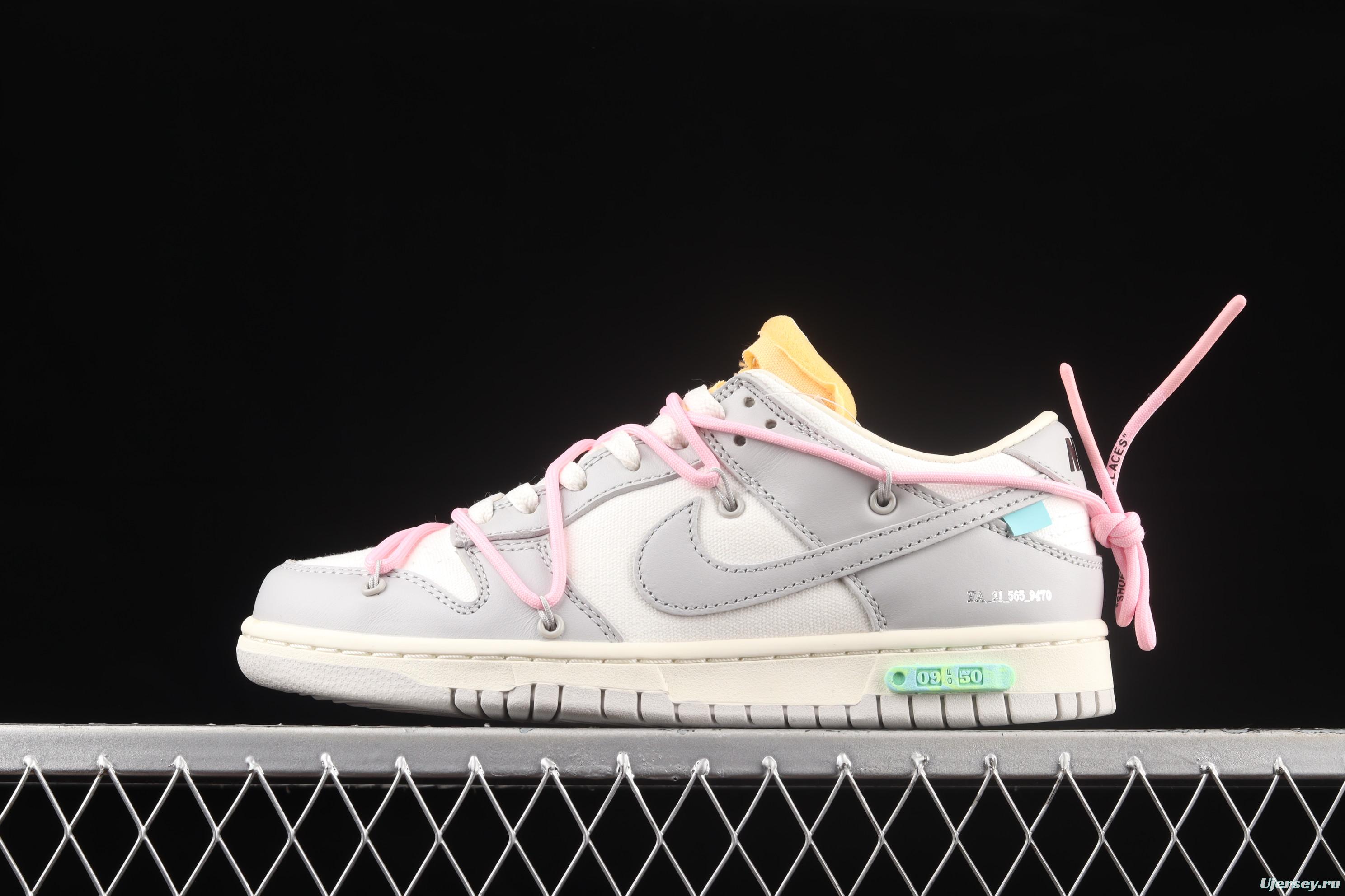 OFF-White x NIKE DUNK Low OW gray SB buckle rebound fashion casual board shoes DM1602-109