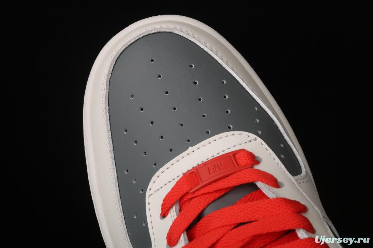 NIKE Air Force 1' 07 Low gray-red pigeon color matching low-top casual board shoes CT3427-900