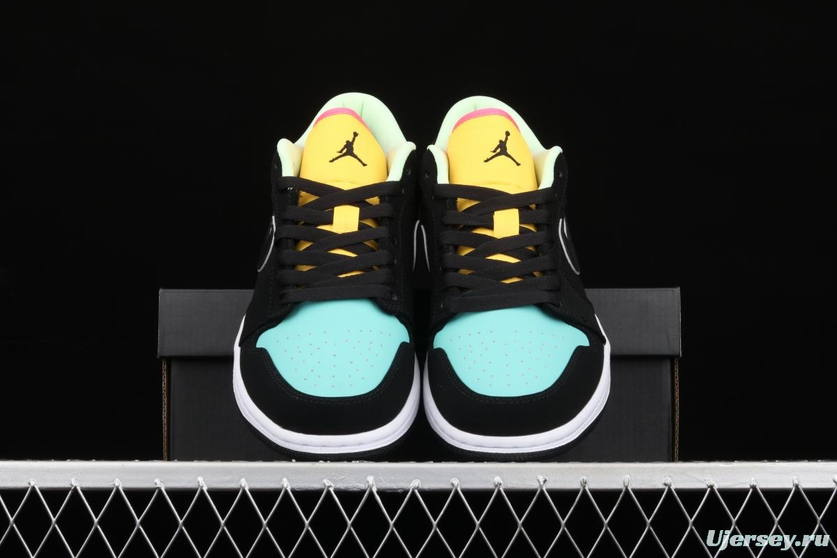 Air Jordan 1 Low Black Blue Yellow Tiffany CK3022-013