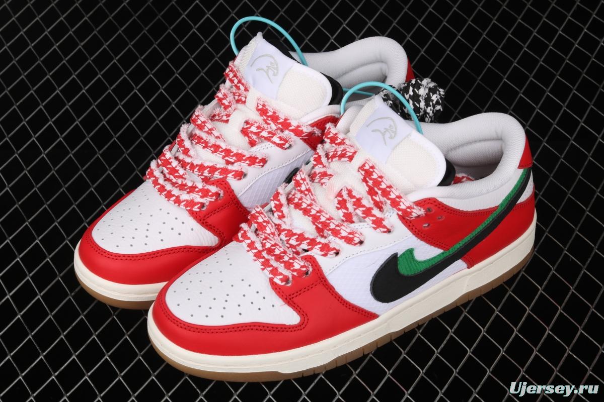 Frame Skate x NIKE SB DUNK Low Habibi white and red double hook dunk series retro low side leisure sports skateboard shoes CT2550-600