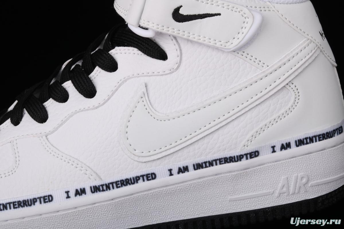 NIKE Air Force 11607 Mid x Uniterrupted white and blue graffiti James co-signed the same 3M reflective medium-side leisure sports board shoes BC2306-460